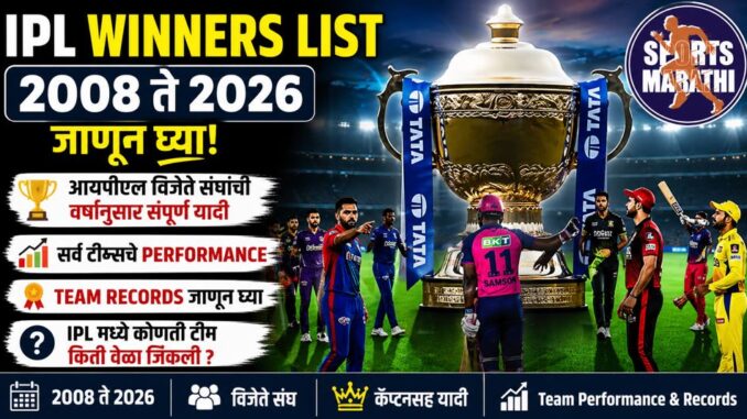 IPL winners list Marathi